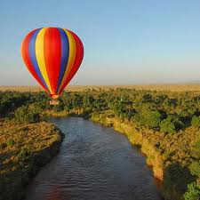 Hot air balloon over Masai Mara